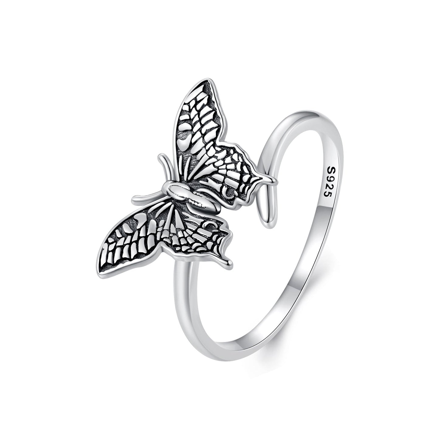 925 Sterling Silver Oxidized Silver 1.4mm Width Rings for Women