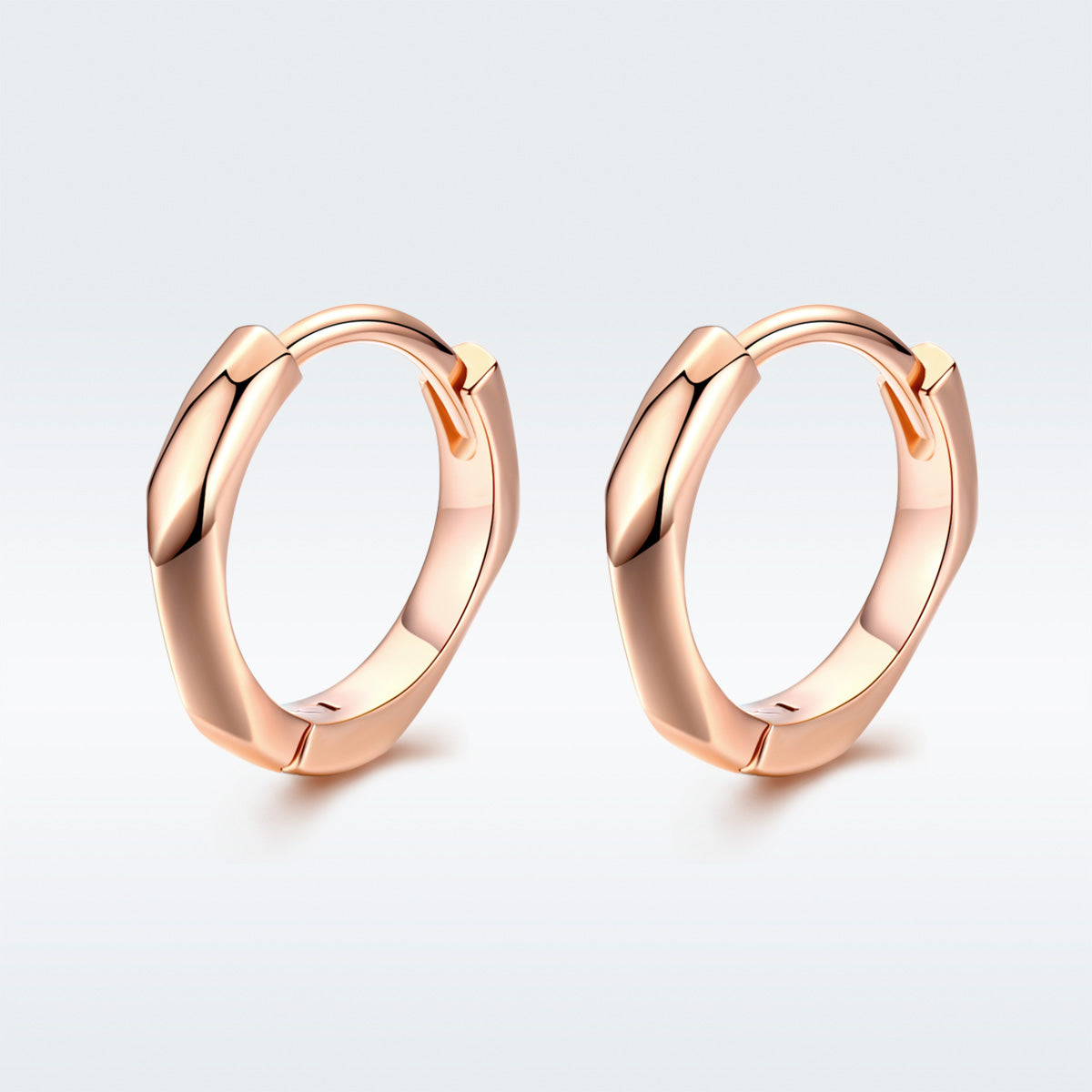 S925 Sterling Silver Plated Rose Gold Earrings