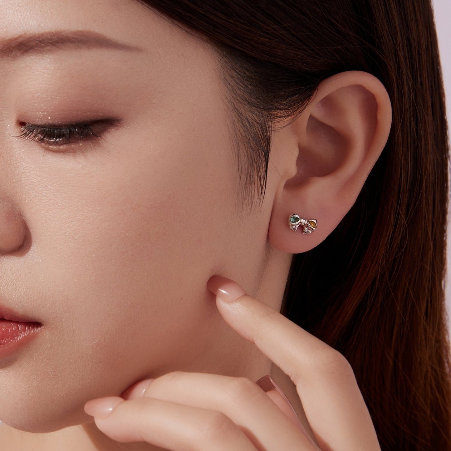 925 Sterling Silver Earrings with Transparent Glass and CZ for Women