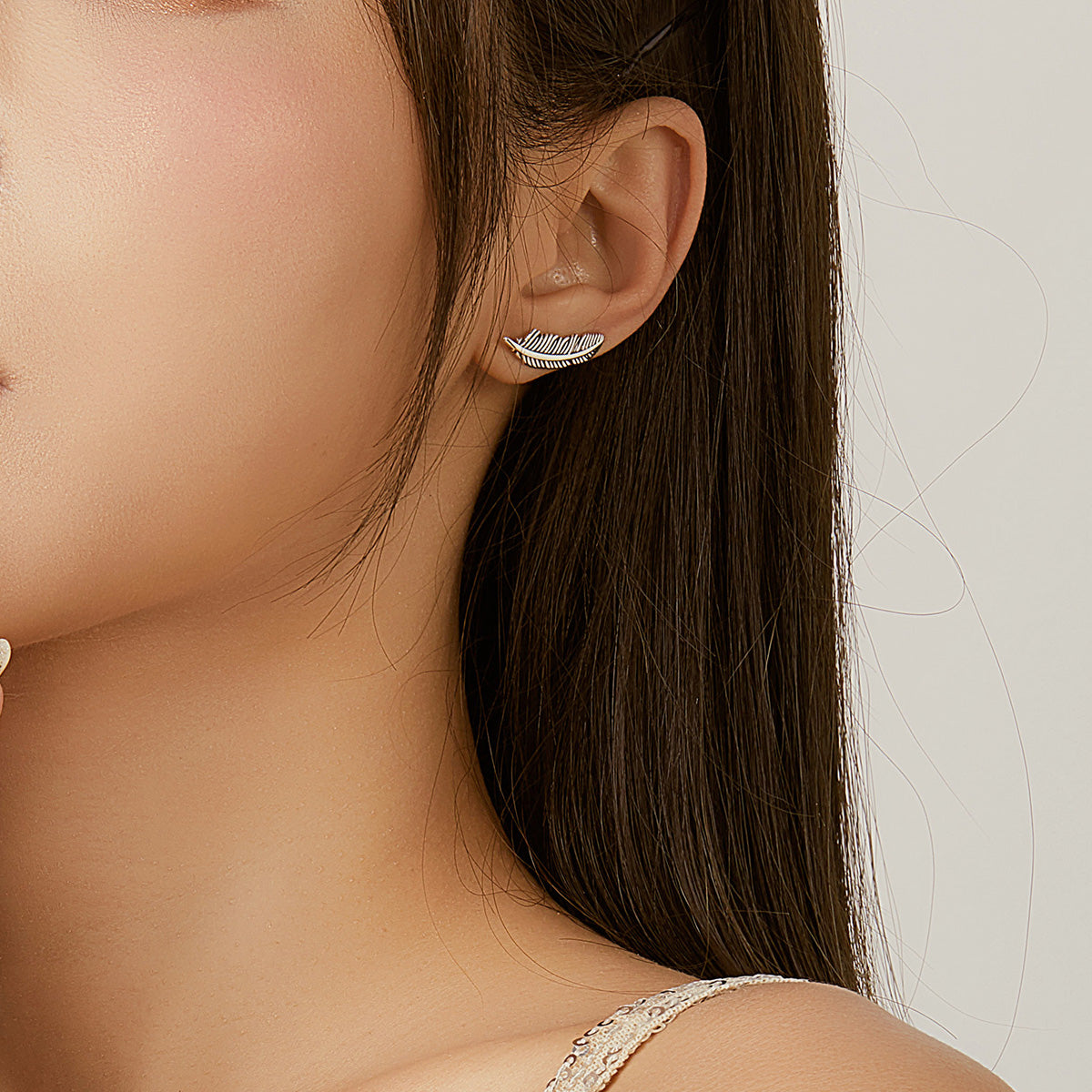 925 Sterling Silver Earrings - Oxidized Silver - 2.4cm x 0.7cm - Women