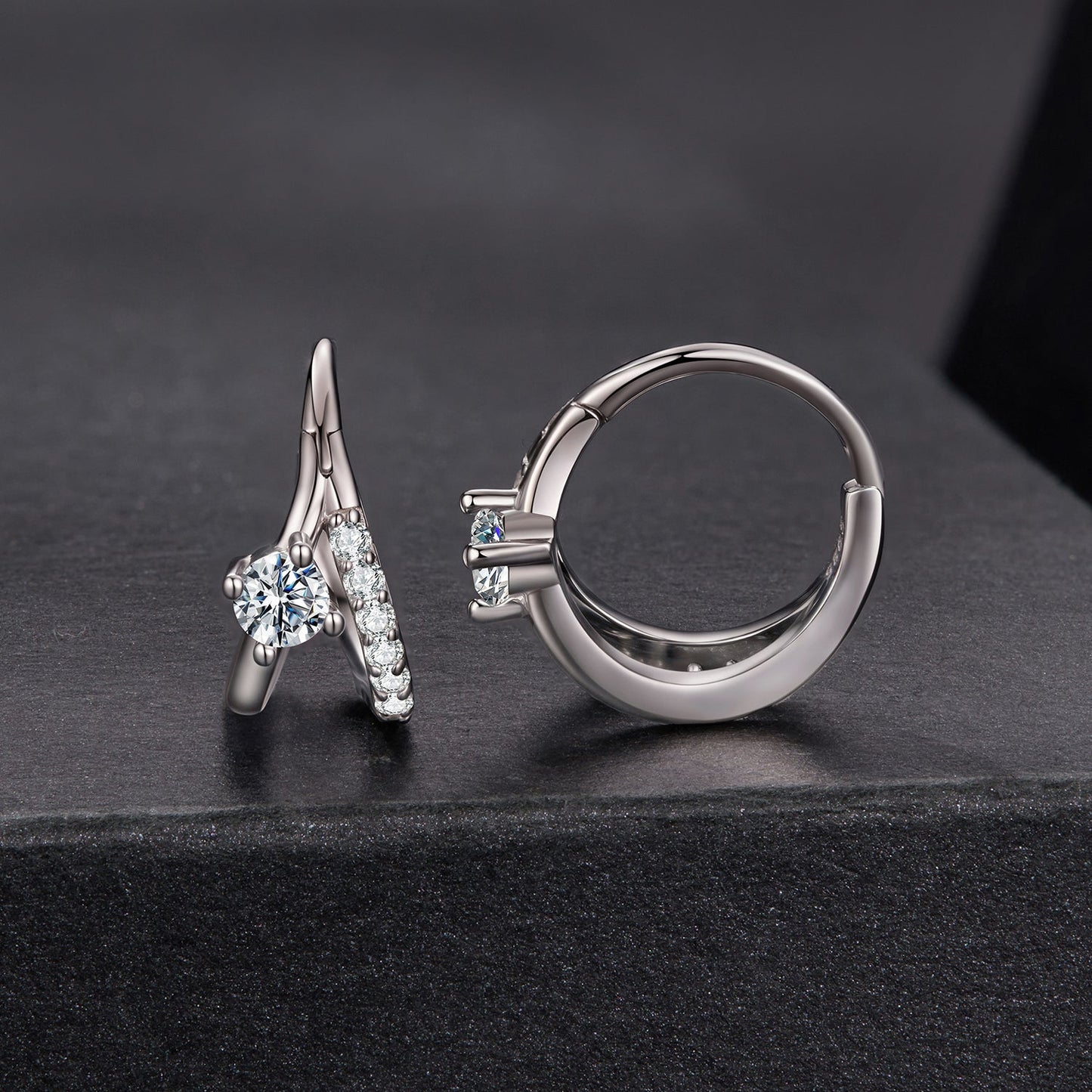 925 Sterling Silver Moissanite 0.3ct Earrings Size 1.2*0.6cm for Women