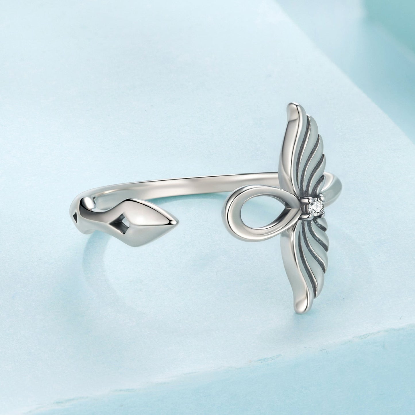 925 Sterling Silver Oxidized Silver Pavé Setting CZ Rings for Women