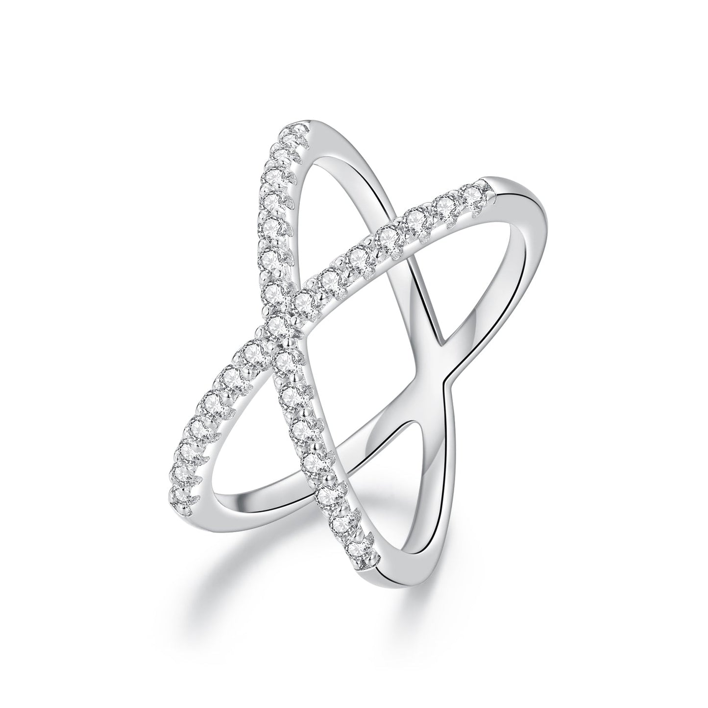 S925 Sterling Silver Moissanite Ring Size 8