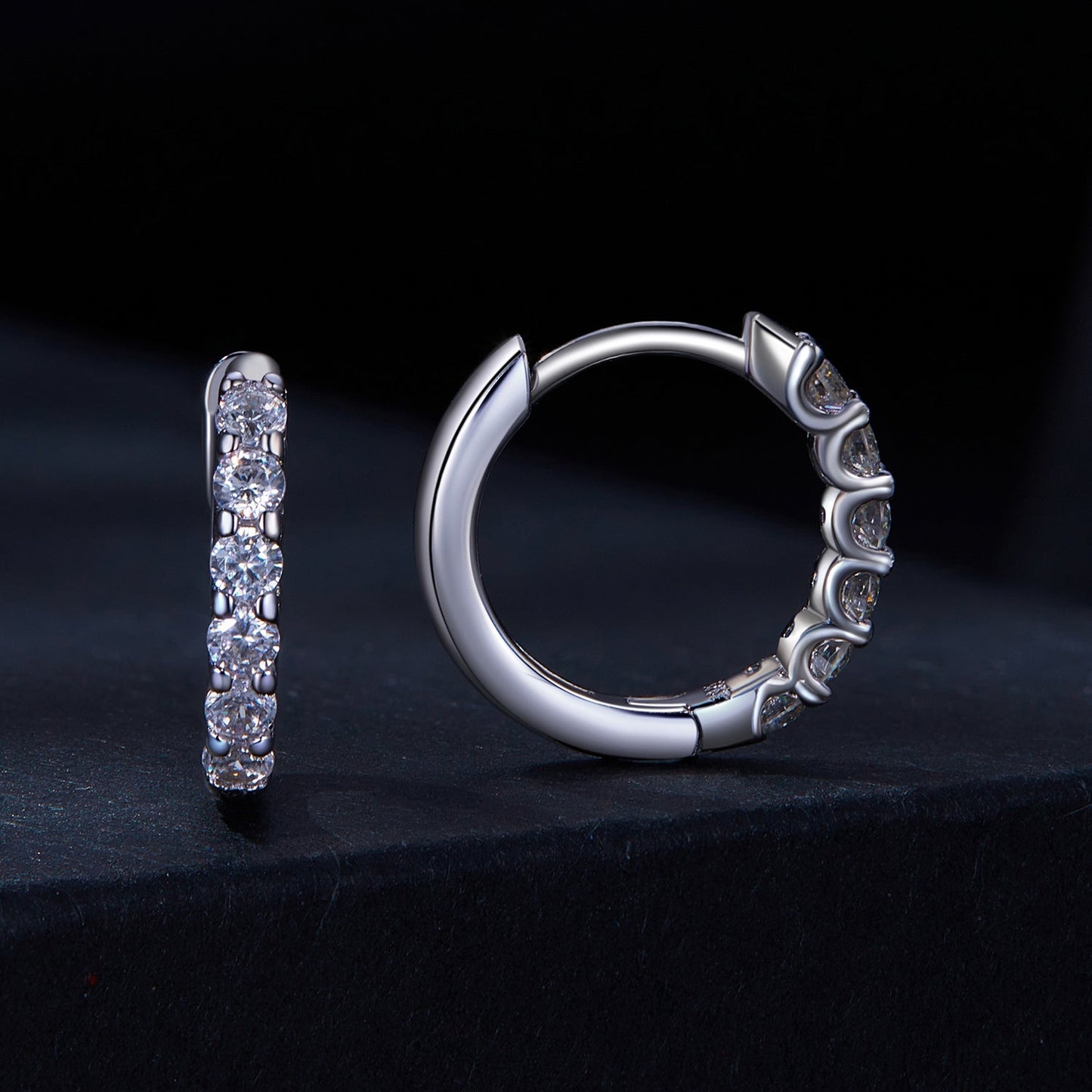 925 Sterling Silver 2.0mm Moissanite Earrings for Women