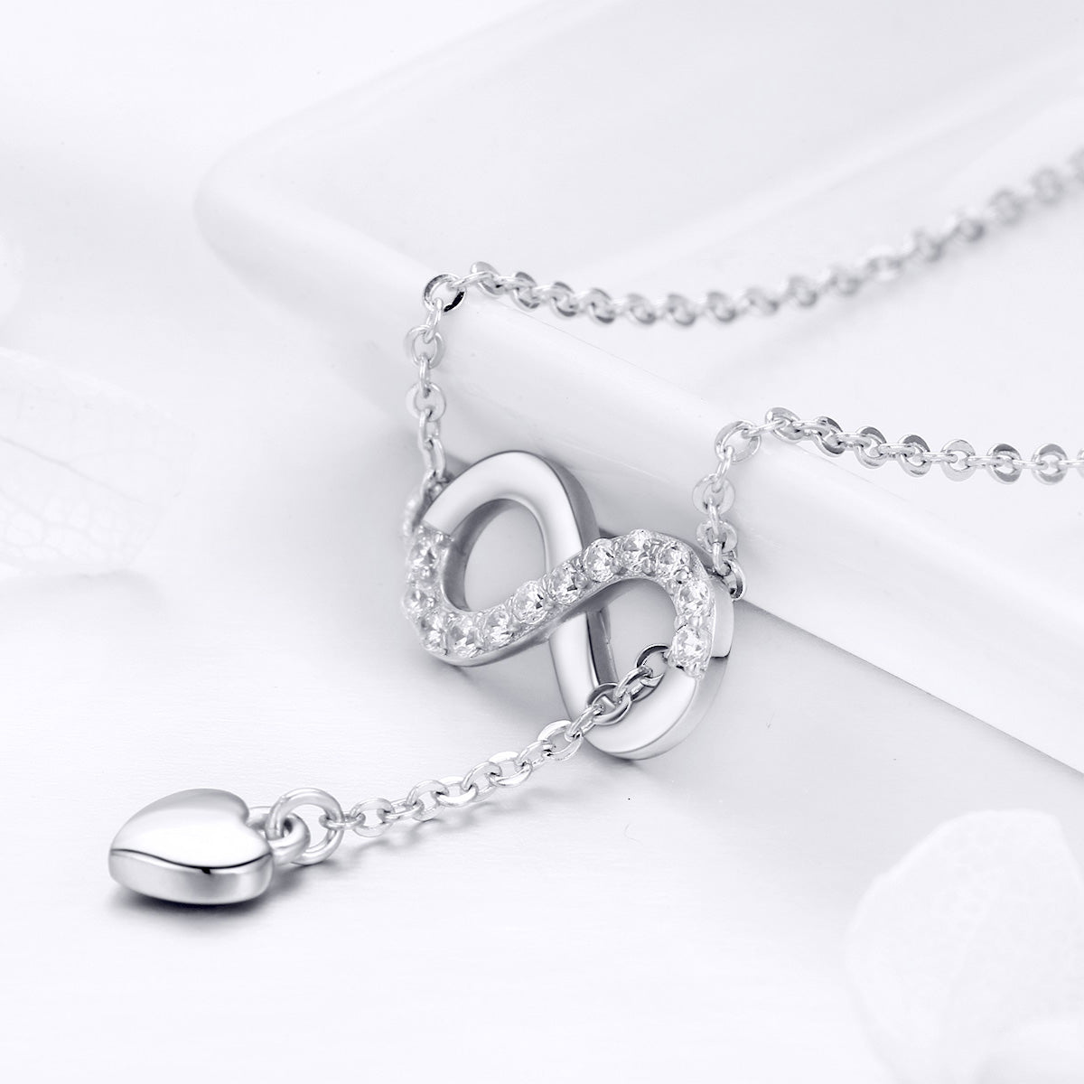 925 Sterling Silver Adjustable Necklace 38-45cm for Women