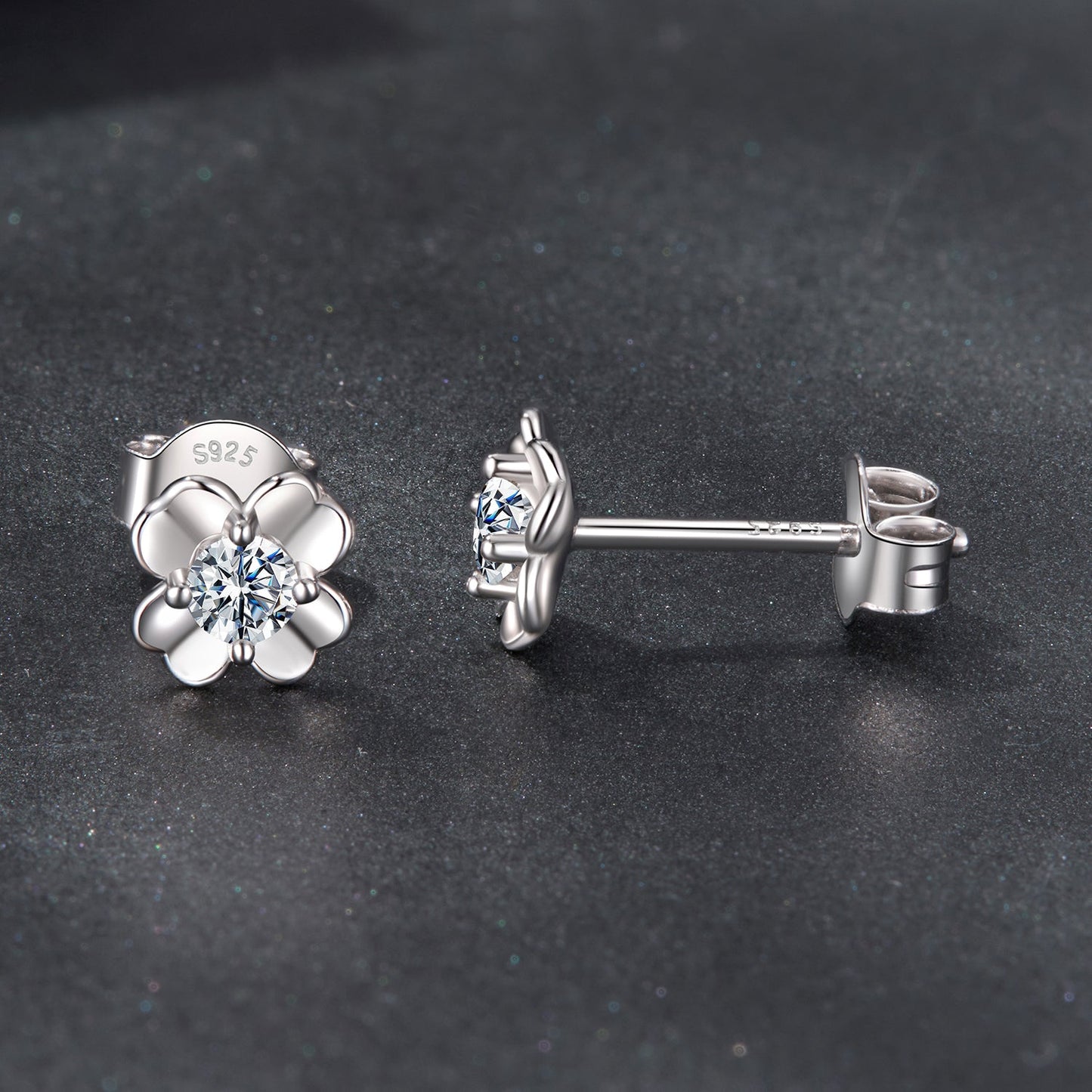 925 Sterling Silver Moissanite Earrings 0.6cm for Women