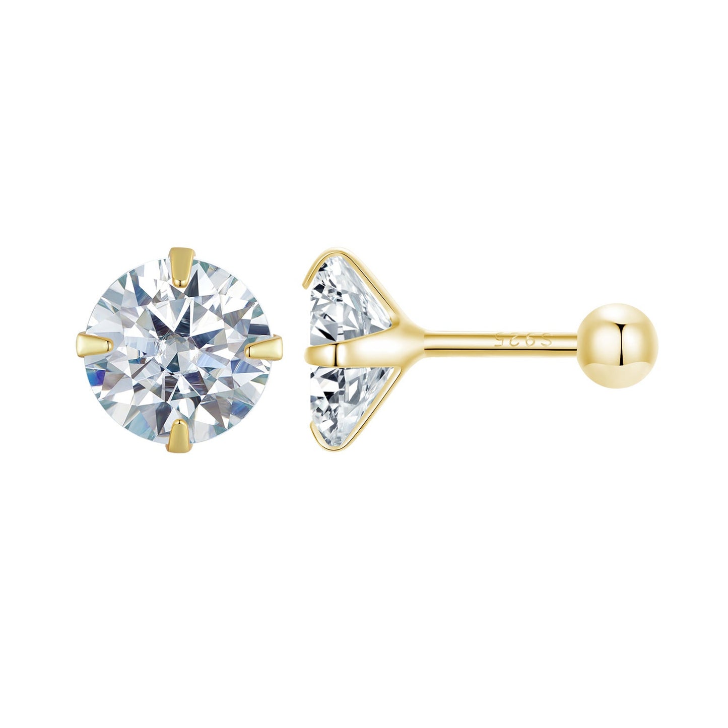 925 Sterling Silver Pavé Setting CZ Earrings for Women