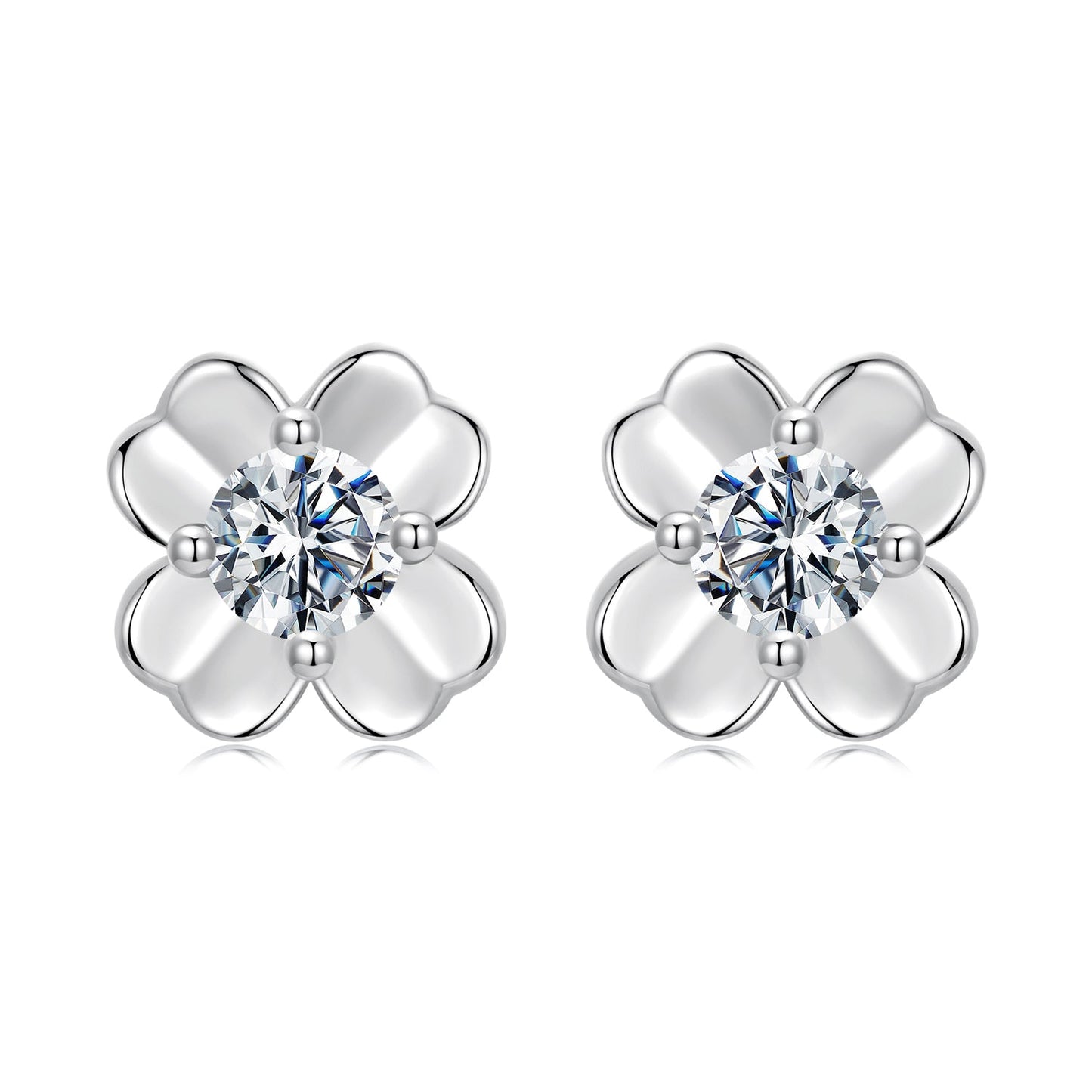 925 Sterling Silver Moissanite Earrings 0.6cm for Women