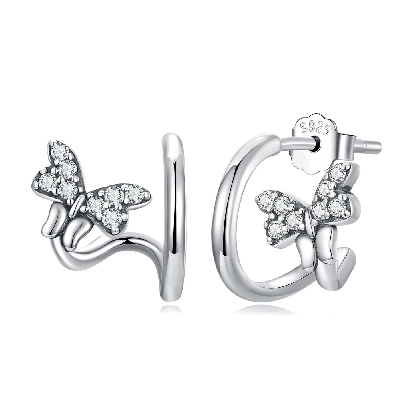 925 Sterling Silver Earrings with Pavé Setting CZ