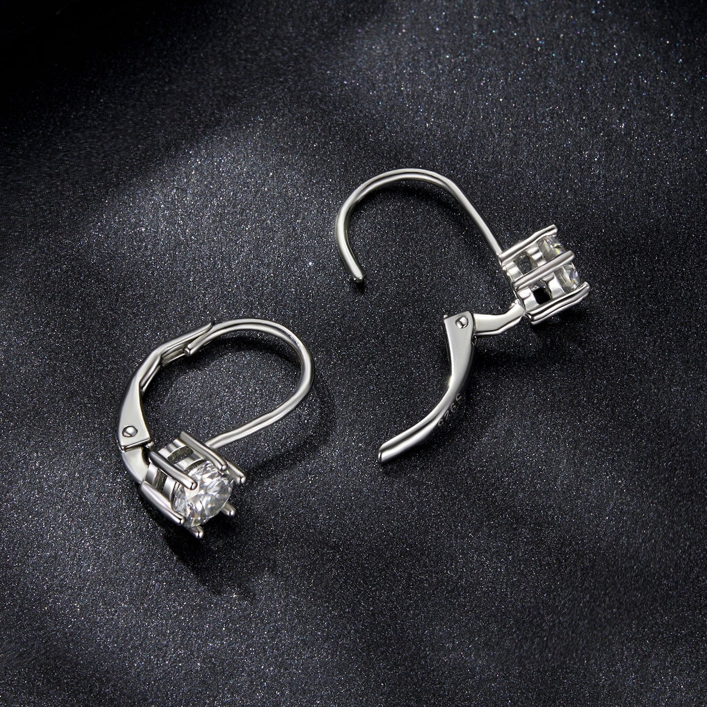 925 Sterling Silver 0.5 Carat Moissanite Earrings for Women
