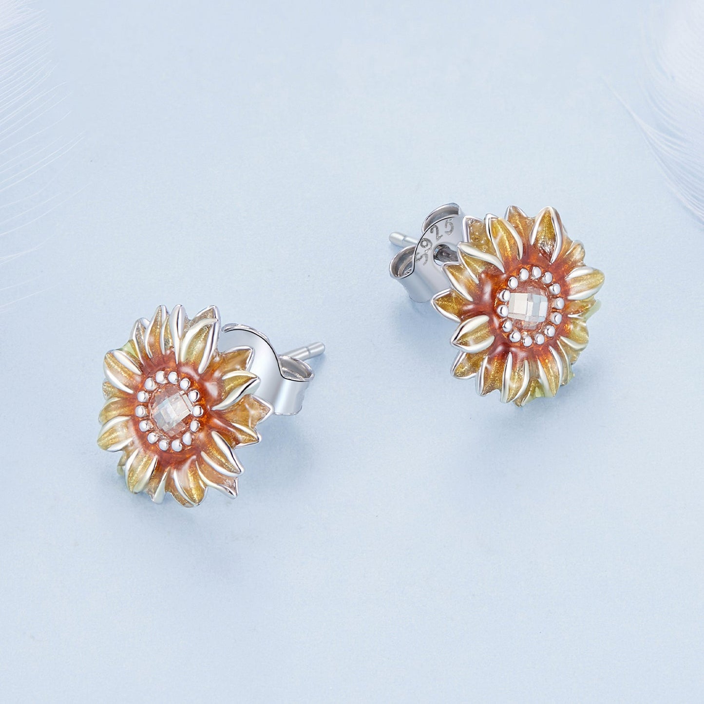 925 Sterling Silver Enamel & Glass Earrings for Women