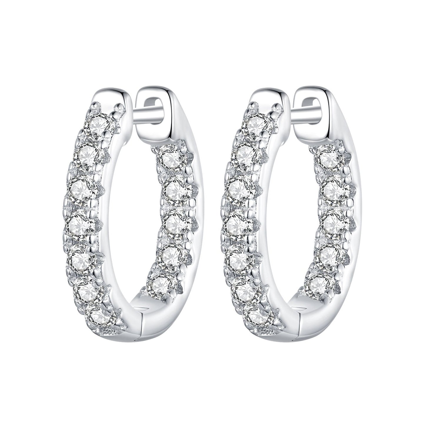 925 Sterling Silver 0.023 Carat Moissanite Earrings for Women