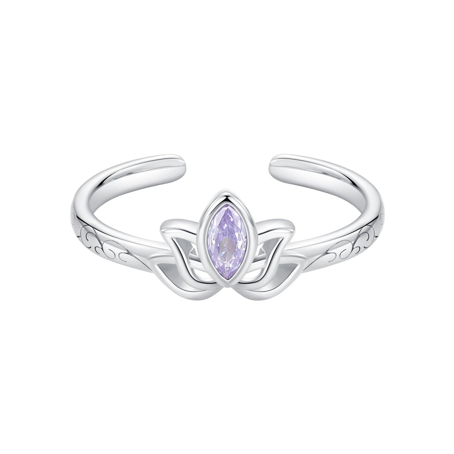 925 Sterling Silver 1.9mm Pavé Setting White Gold Plated Ring