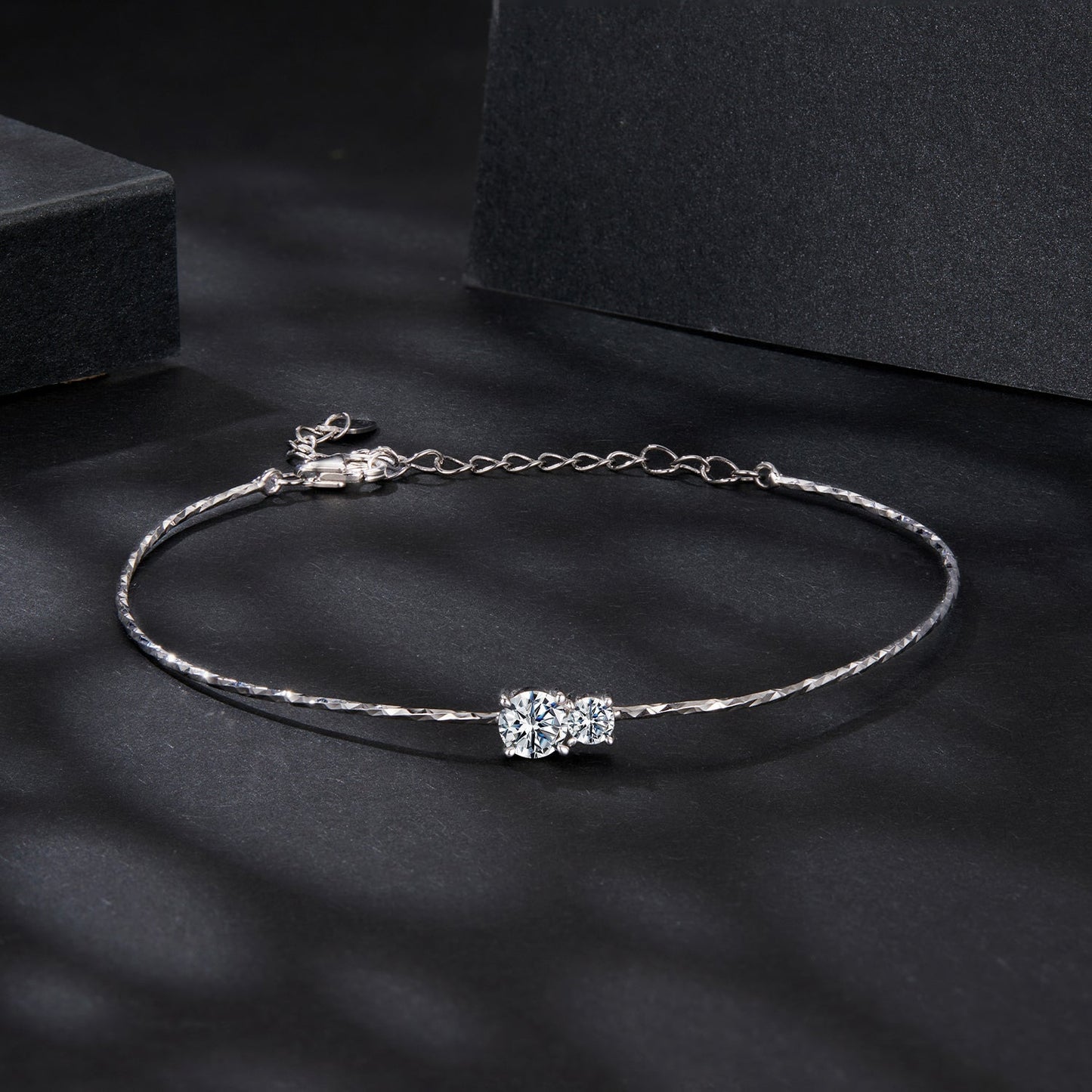 925 Sterling Silver 0.2 Carat Genuine Moissanite Bracelet for Women
