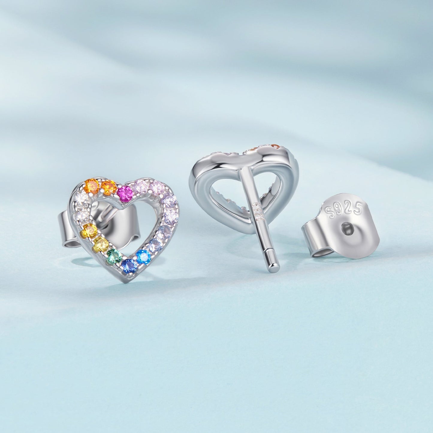 925 Sterling Silver Earrings with Pavé Setting and CZ