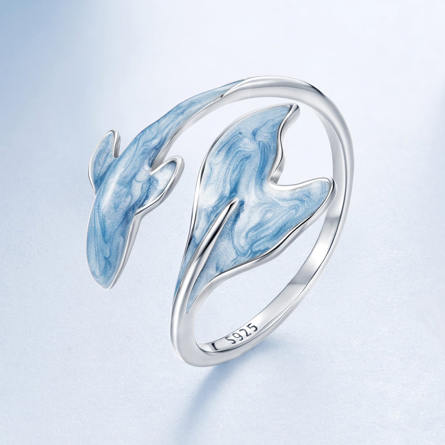 925 Sterling Silver Ring with Enamel Process for Women