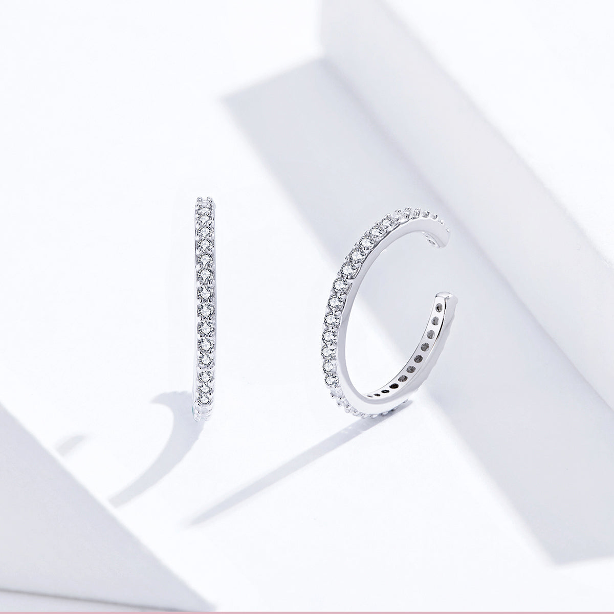 925 Sterling Silver Earrings with Pavé Set CZ