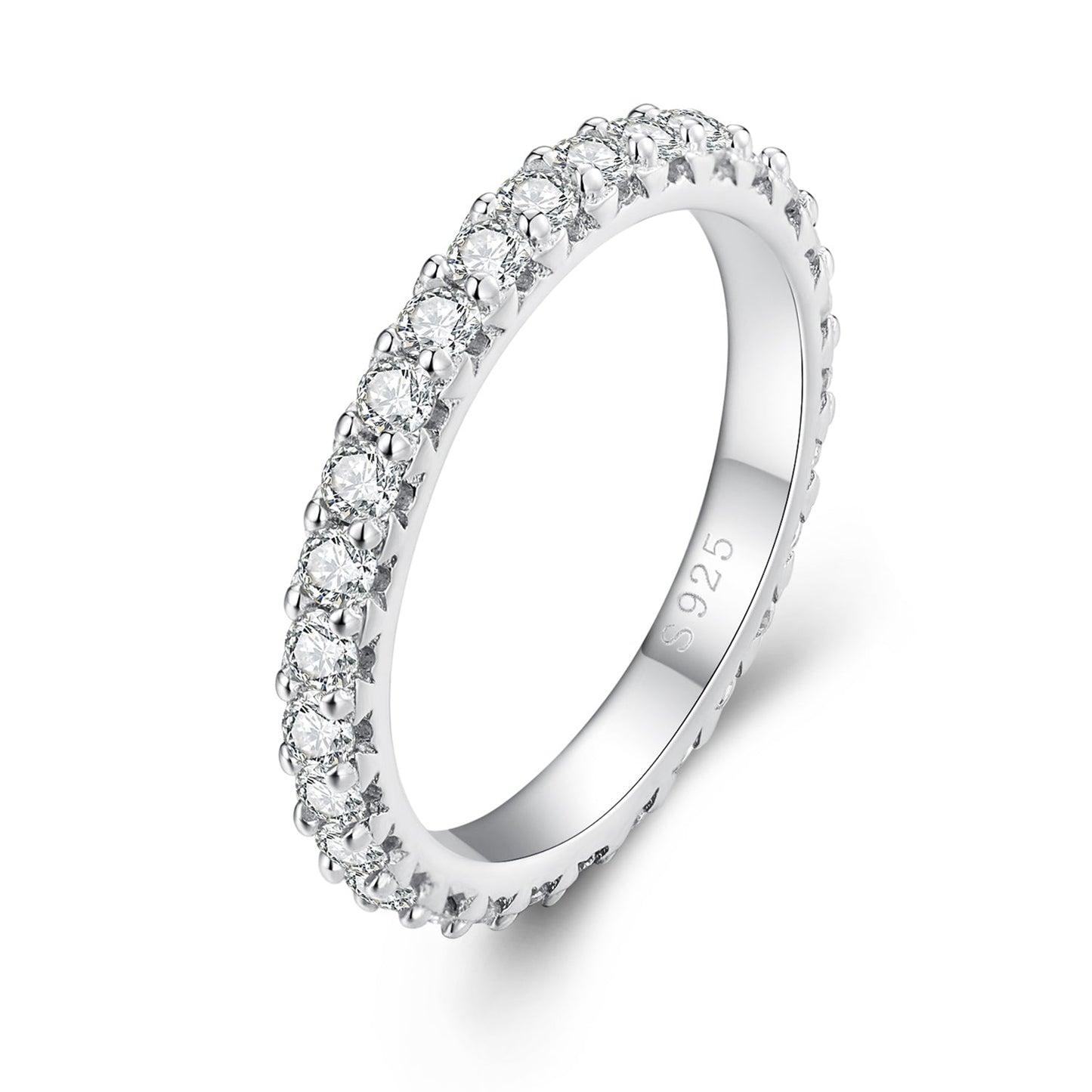 925 Sterling Silver Moissanite 0.03ct Ring Size 6