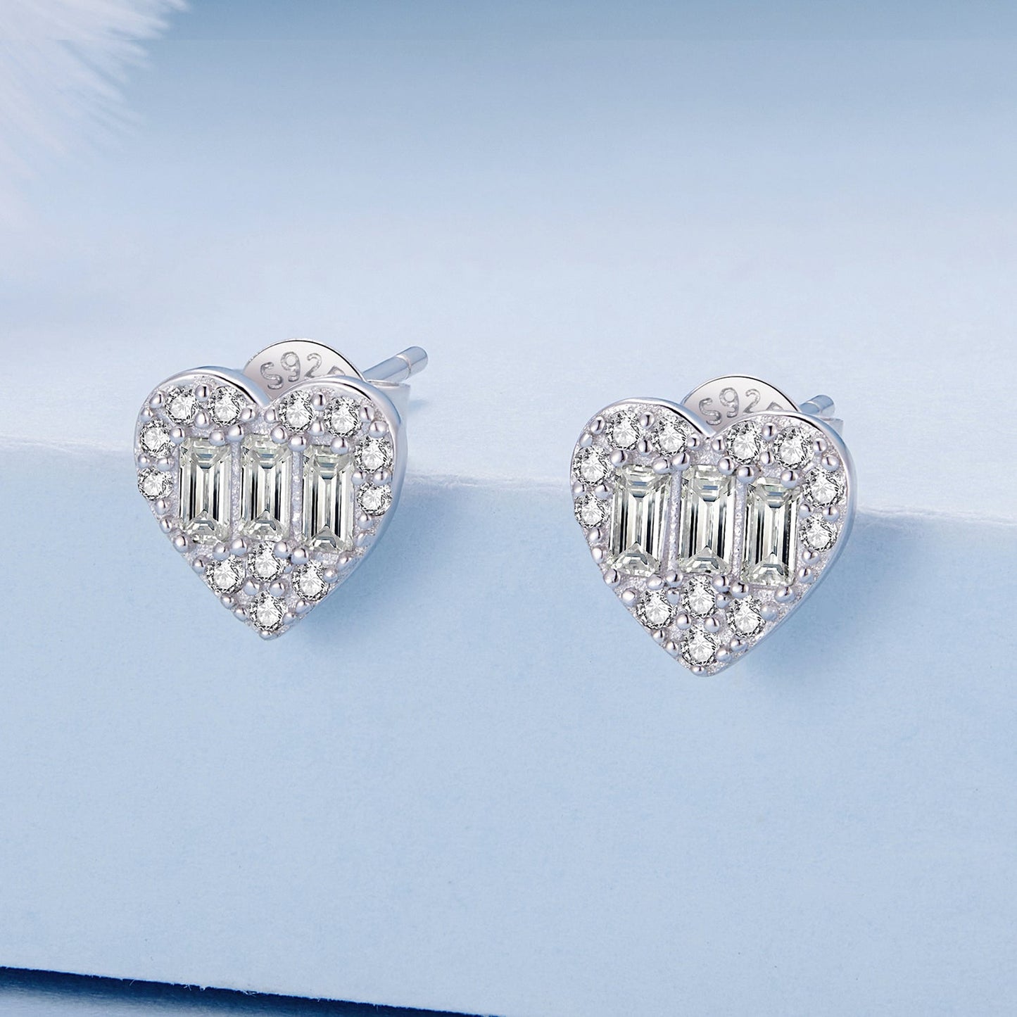 925 Sterling Silver Earrings with Pavé Set CZ