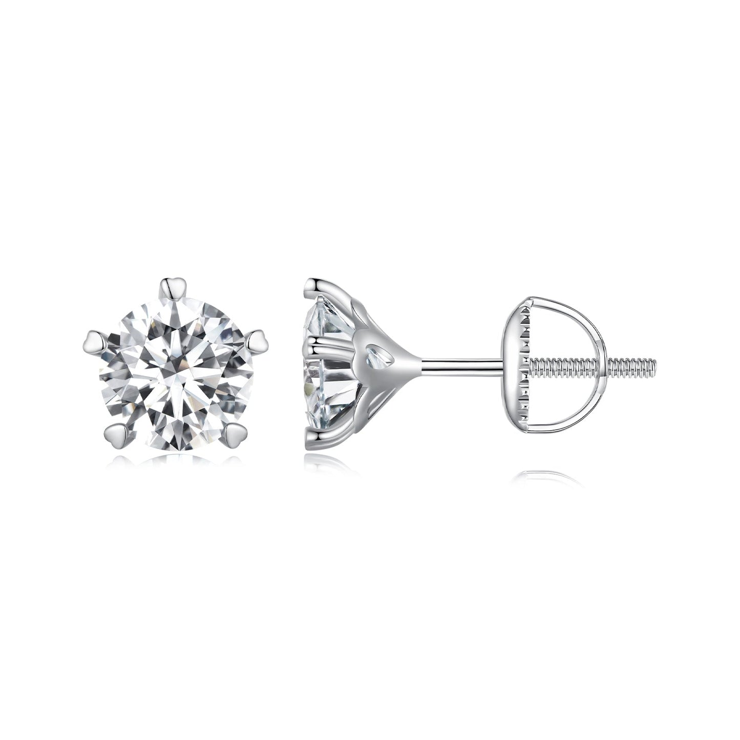 925 Sterling Silver Moissanite 0.50 Carat Earrings 6.0mm for Women