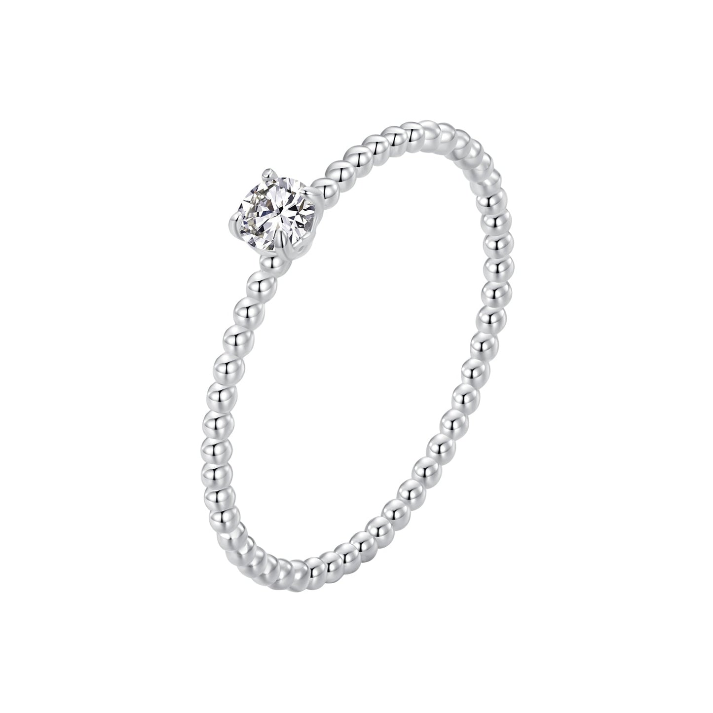 925 Sterling Silver 3mm Moissanite Ring for Women - Size 6