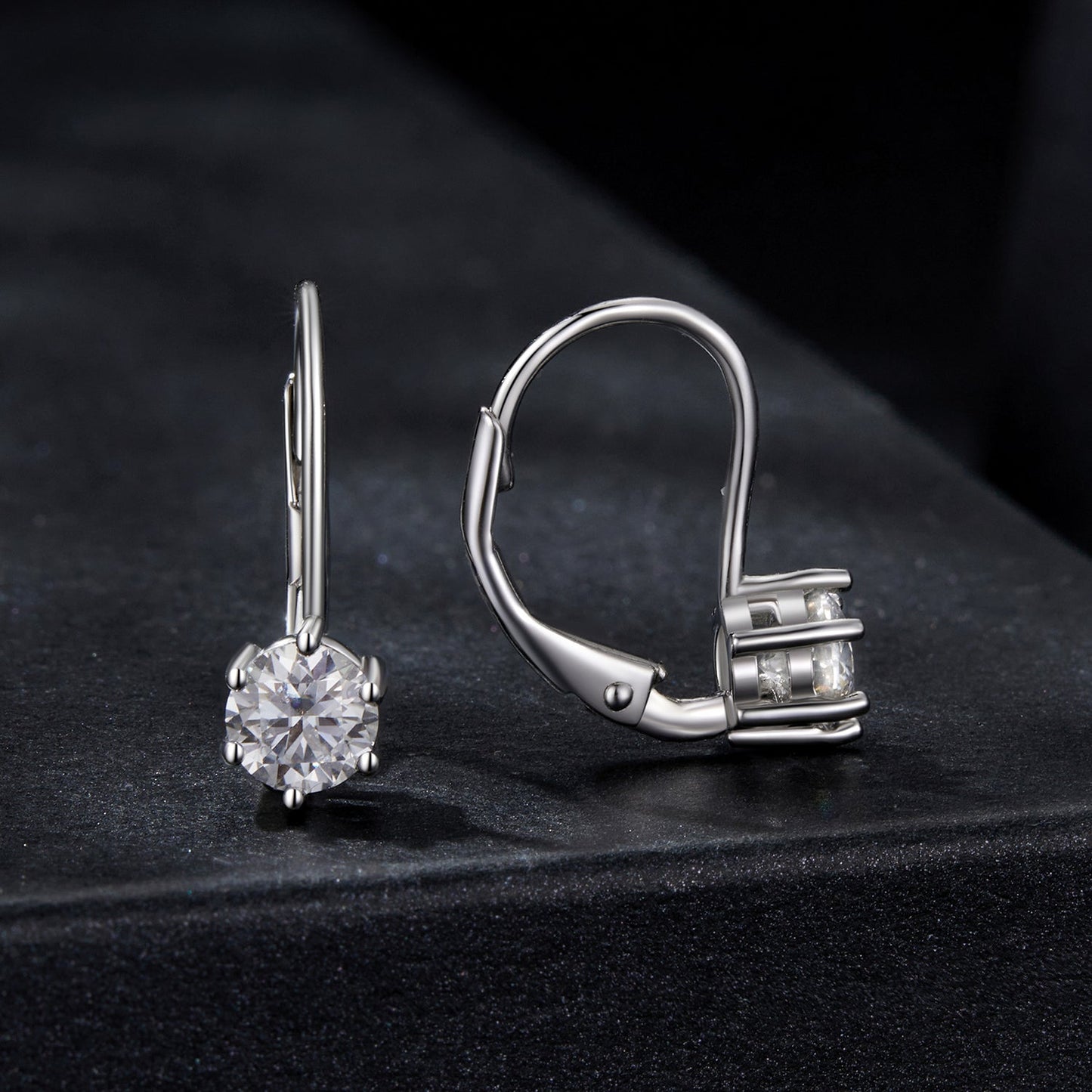 925 Sterling Silver 0.5 Carat Moissanite Earrings for Women