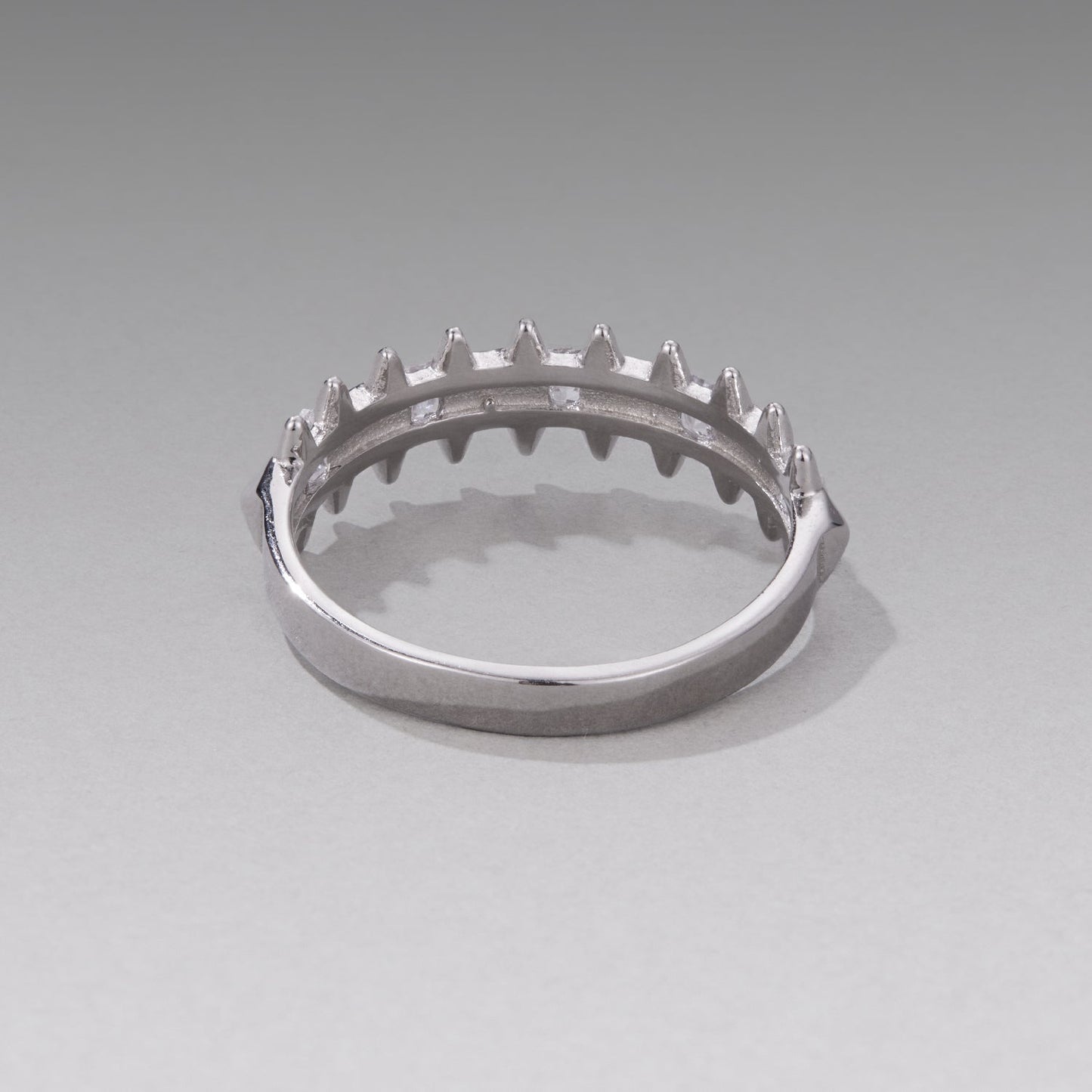 925 Sterling Silver 0.24cm White Gold Plated Ring with CZ for Women Size 6