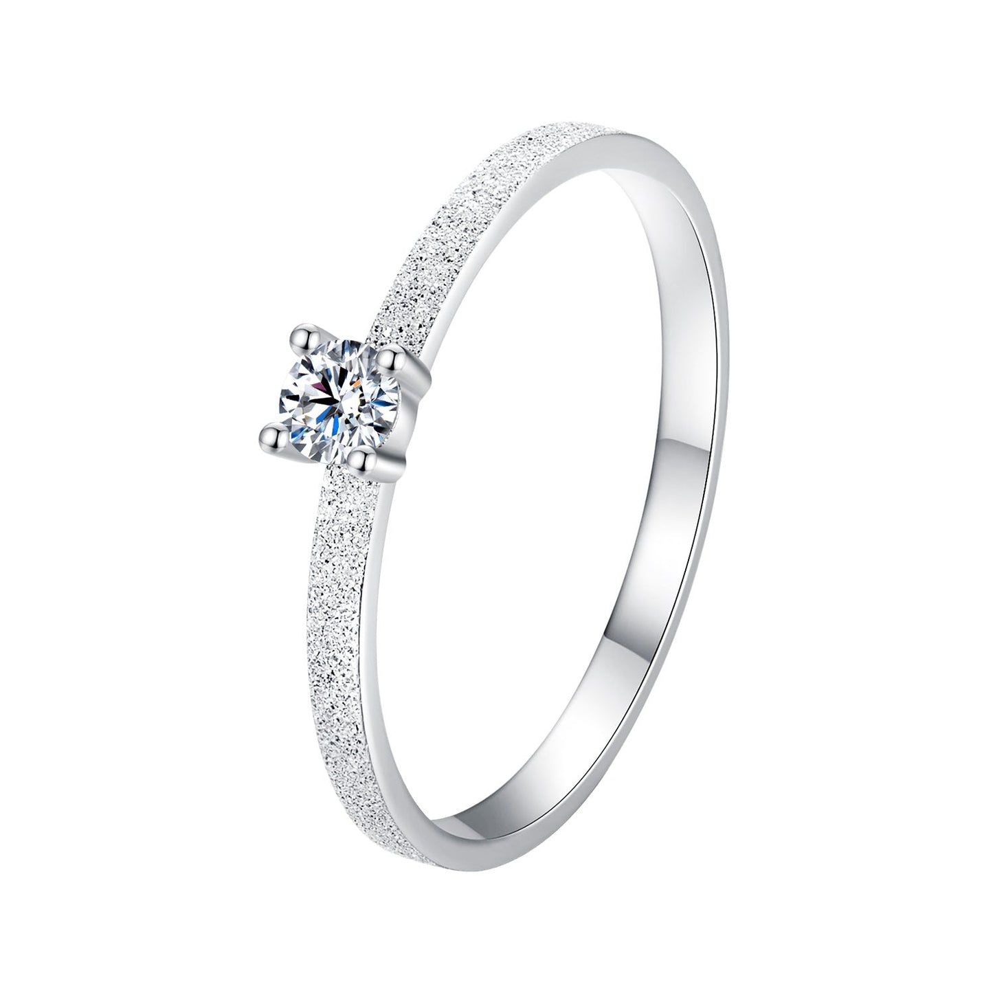 925 Sterling Silver & Moissanite Size 6 Ring with 0.1ct Moissanite