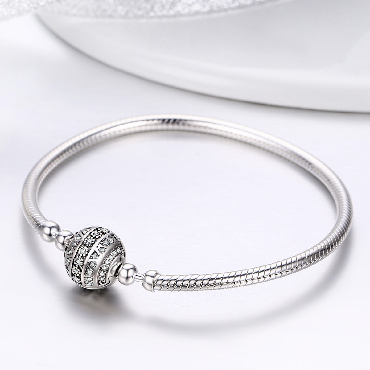 925 Sterling Silver SCB Bracelet Style Nan Size 17.0 for Women