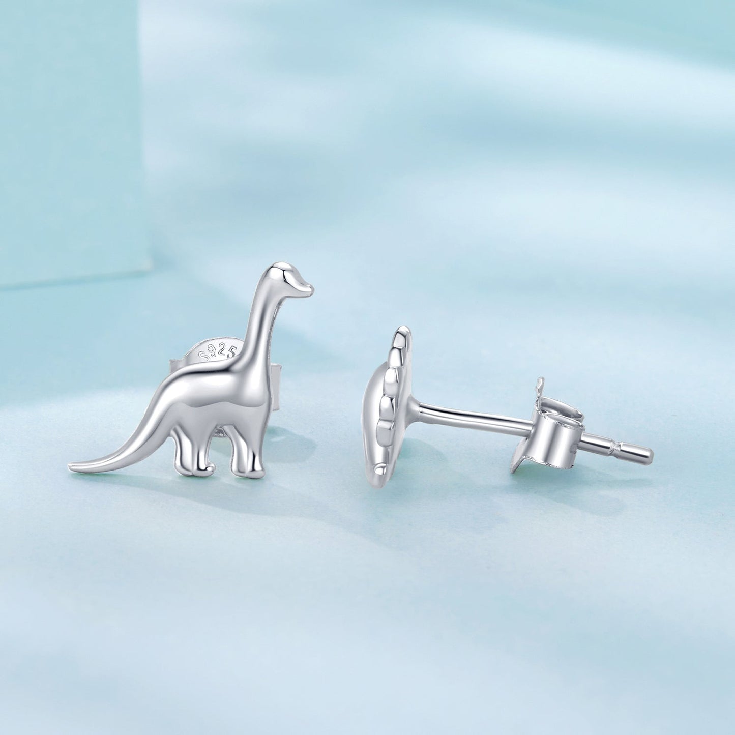 925 Sterling Silver Earrings with Oxidized Finish, 1.1*1cm & 1.2*0.6cm for Women