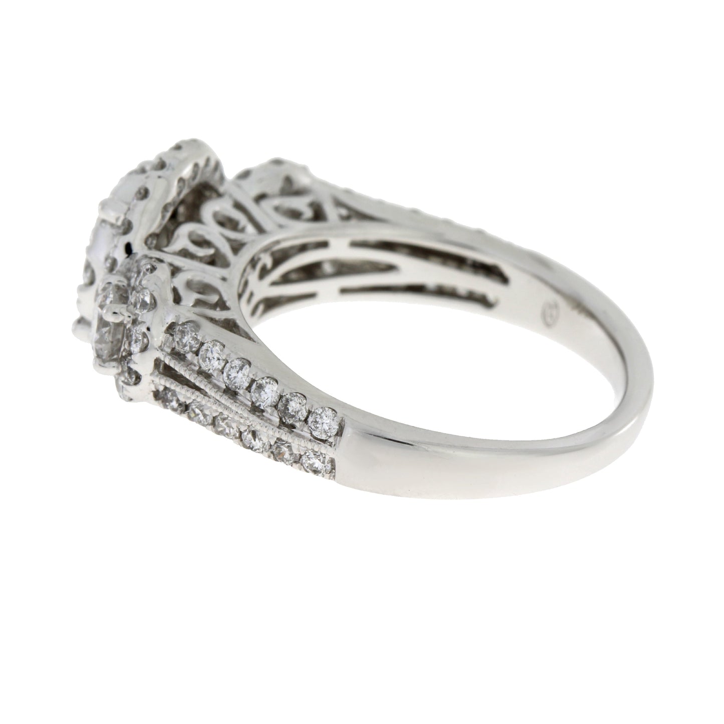 Natural 1.50ct Diamond 3 Stone Ring 14KT White Gold