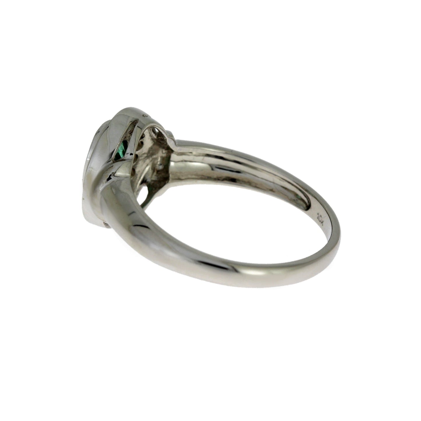 Natural .60ct Emerald Diamond Ring 10KT White Gold