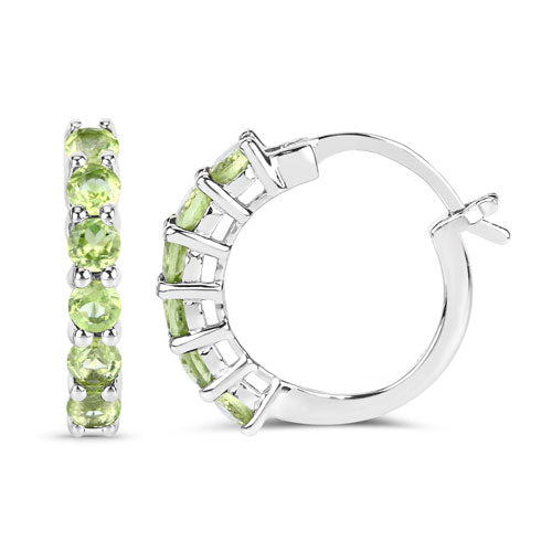 1.20 Carat Genuine Peridot .925 Sterling Silver Earrings