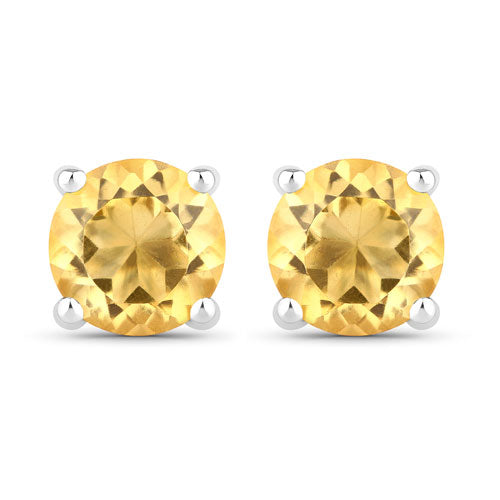 0.90 Carat Genuine Citrine .925 Sterling Silver Earrings