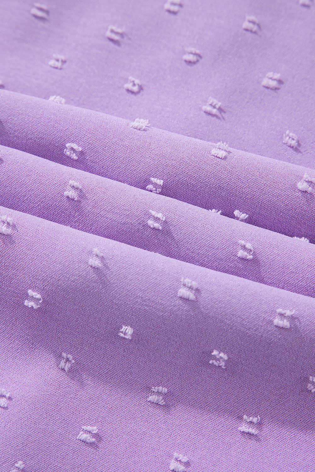 Wisteria Swiss Dot Smocked Frill Square Neck Plus Size Dress