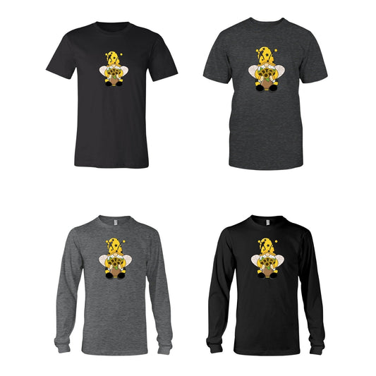 SunFlower Gnome Graphic Tee Gray or Black, Short or Long  Sleeve