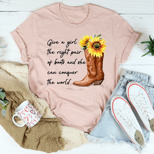 Give A Girl The Right Pair Of Boots Tee