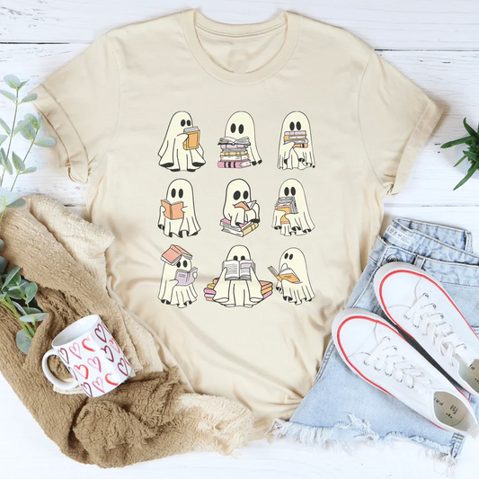 Halloween Ghost Book Lover Tee
