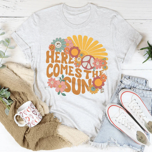 Here Comes The Sun Floral Retro Tee