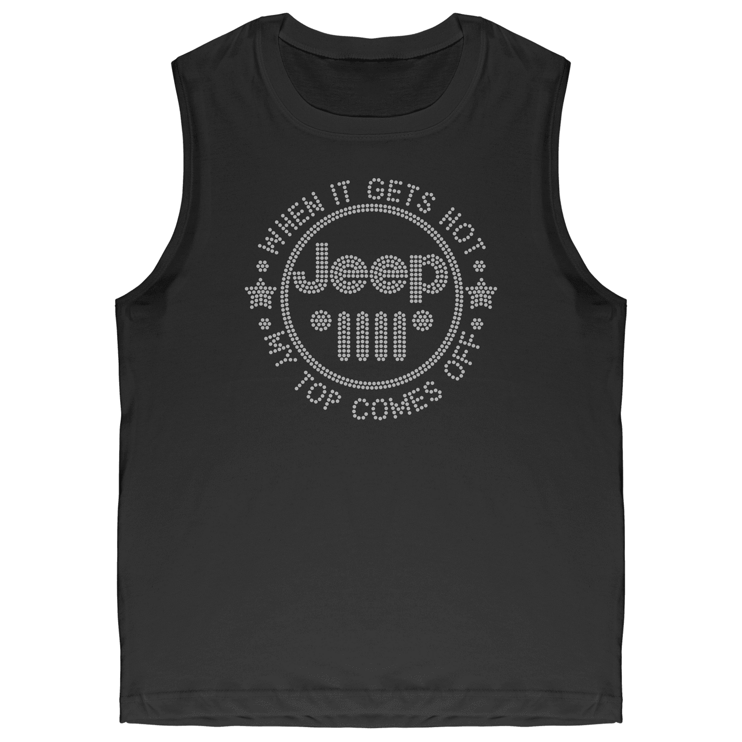 Topless Rhinestone Offroad Grill Tee Shirt Crew Neck, V Neck, Tank Top