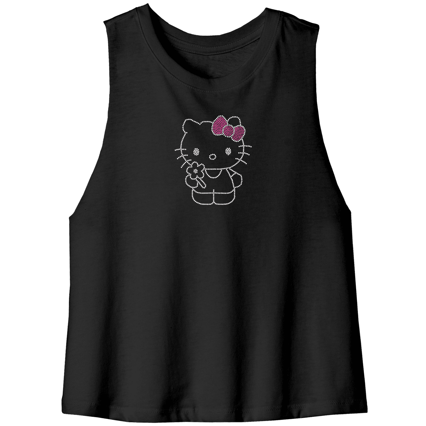 Rhinestone Pretty Kitty Tee Shirt Crew Neck, V Neck, Tank Top
