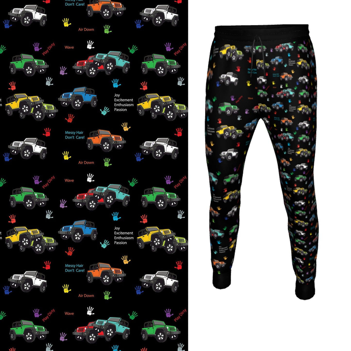 Jeeper Joggers 4x4 Vehicles Jeeper - Jeeper Wave - Jeeper Life - Jeeper Pants - Stacked Jeeper Print -