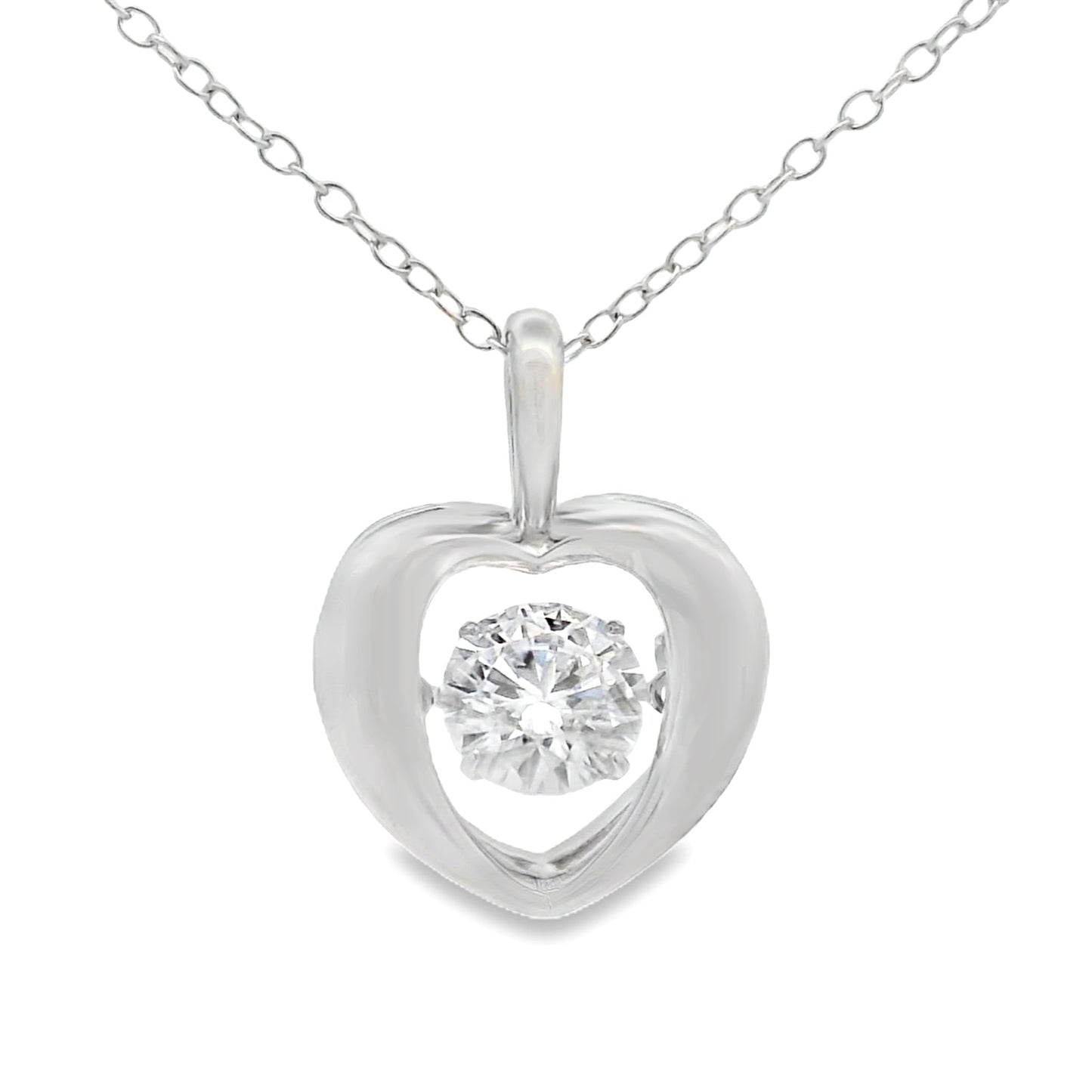 1.00ct Moissanite Heart Love Pendant Sterling Silver