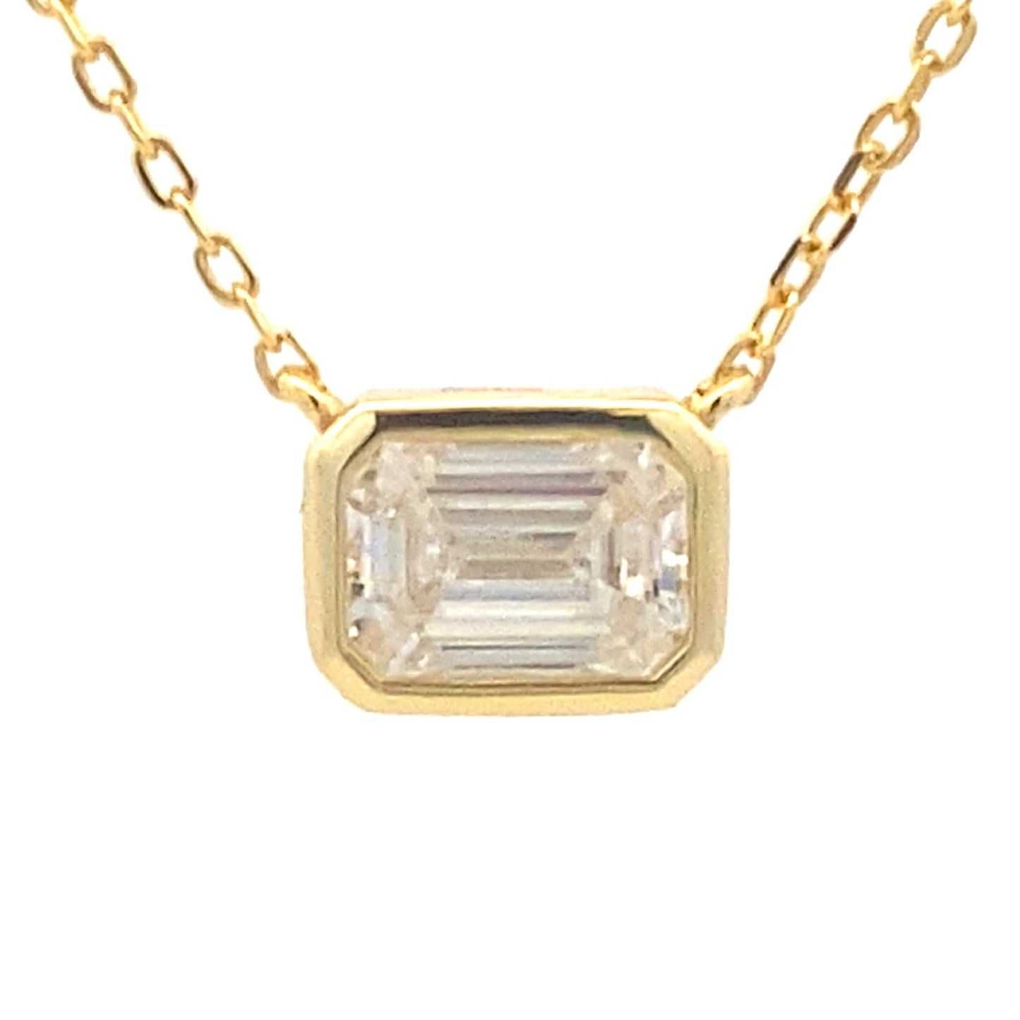 Natural .85ct Moissanite Pendant Sterling Silver