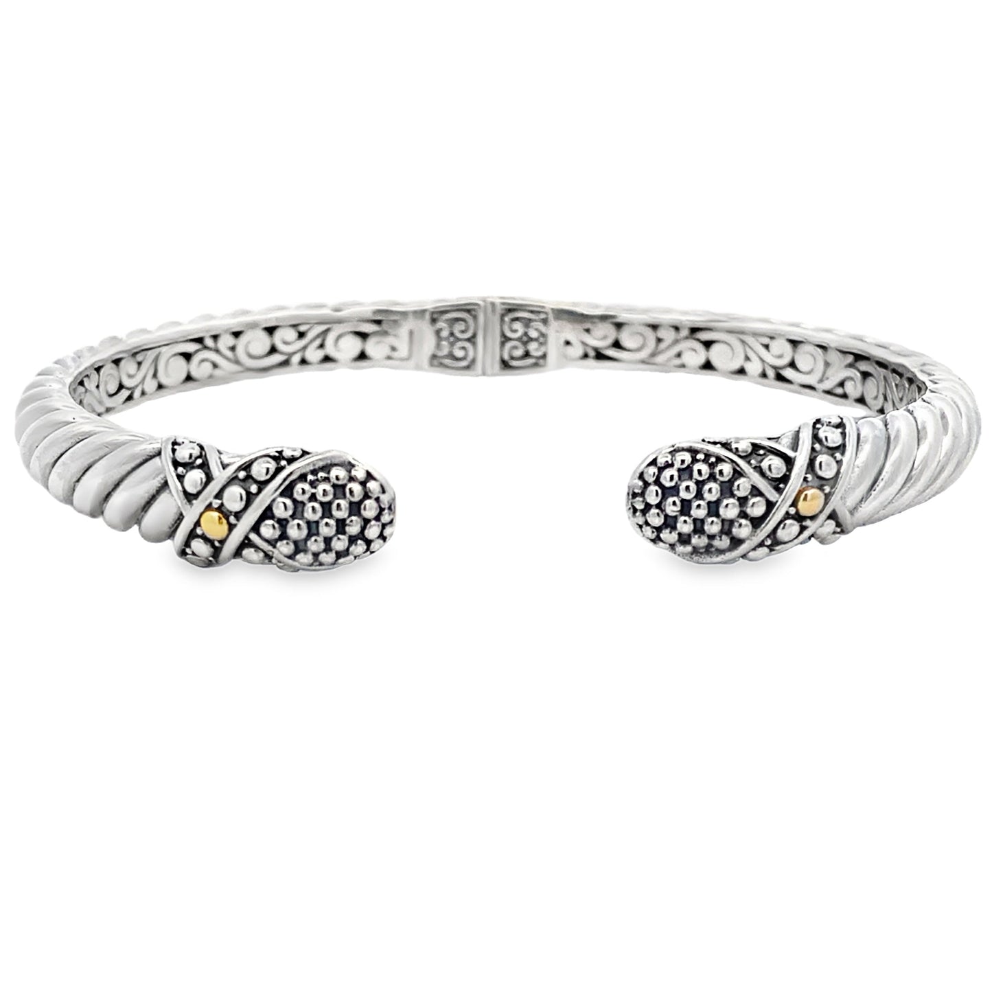 Bangle Bracelet Sterling Silver 18KT Gold