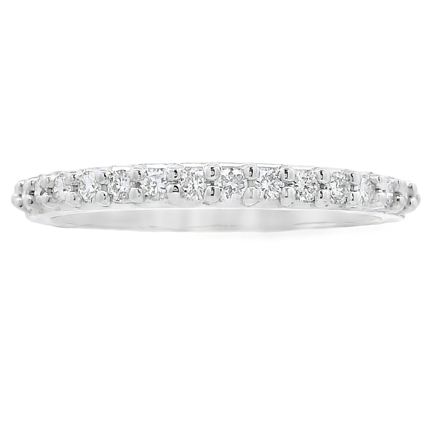 Natural .25ct Diamond Wedding Band Ring 14KT White Gold