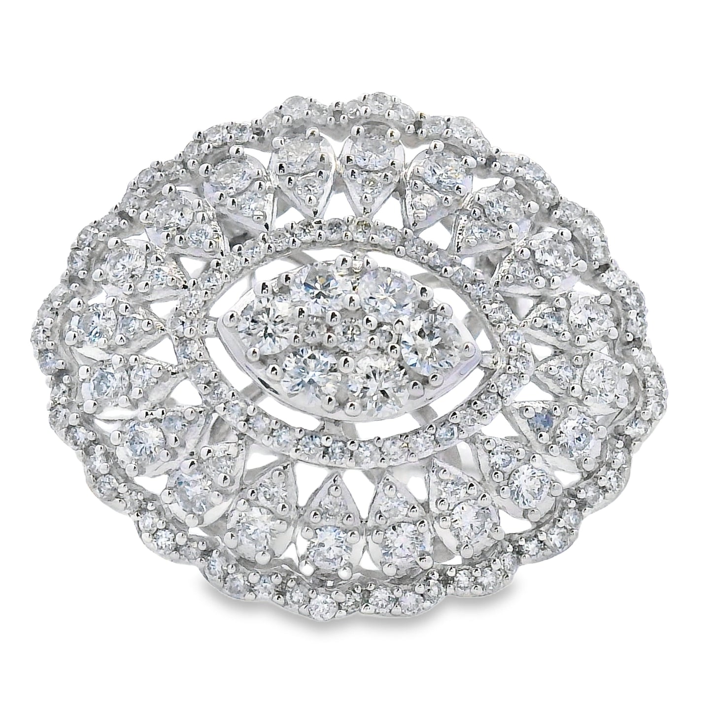 Genuine .85ct Diamond Ring 14KT White Gold