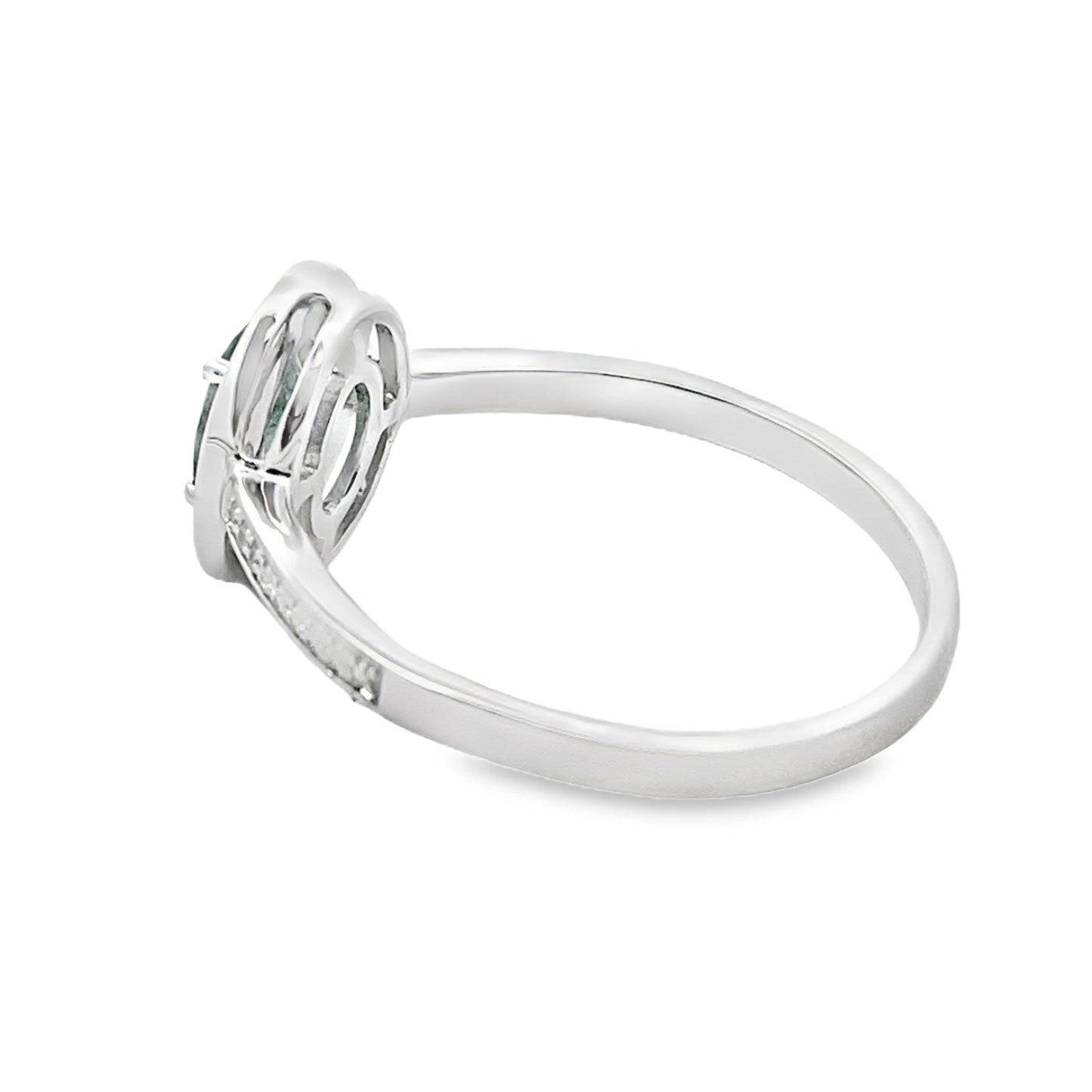 Genuine .49ct Emerald Diamond Ring 10KT White Gold