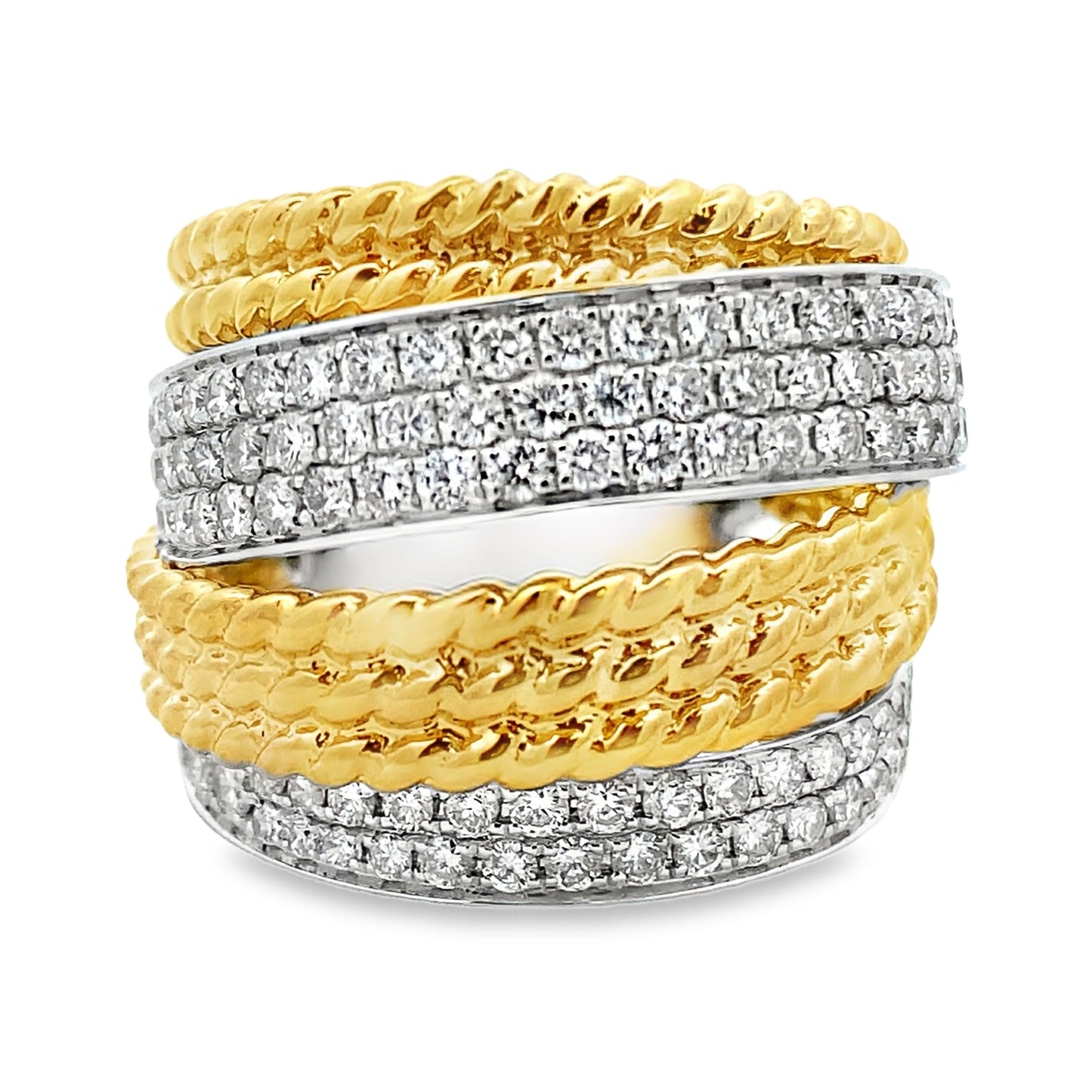 Genuine 1.25ct Diamond Ring 18KT 2 Tone Gold