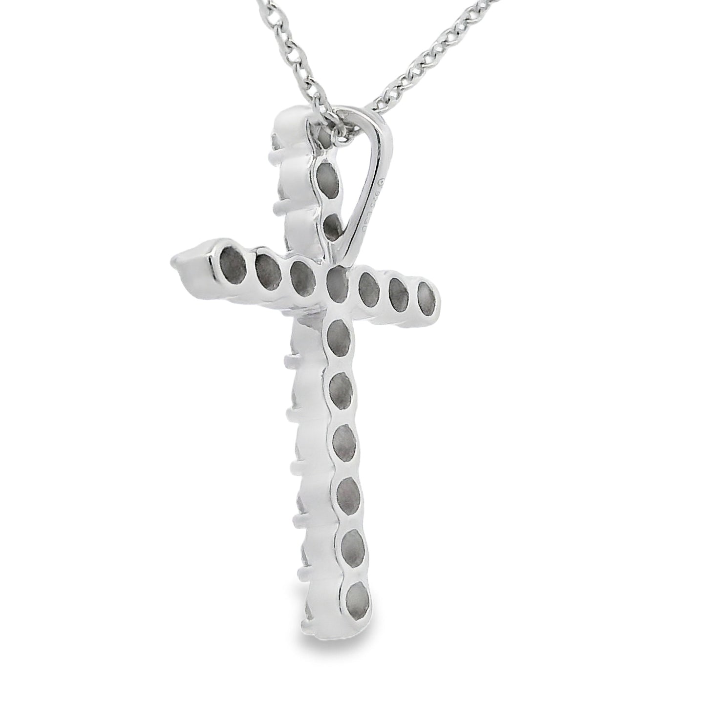 Genuine .50ct Cross Religious Pendant Sterling Silver